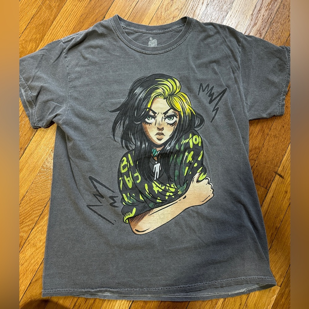 Medium grey/green Billie Eilish shirt